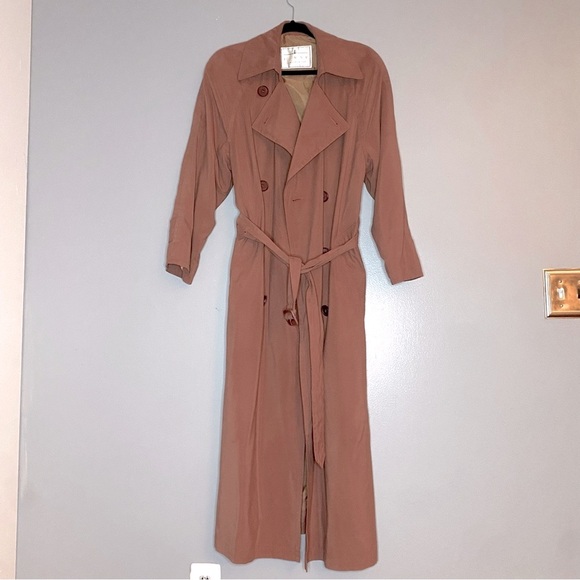 TOWNE from London Fog Trench Coat Dusty Rose Size 8 - Picture 1 of 8
